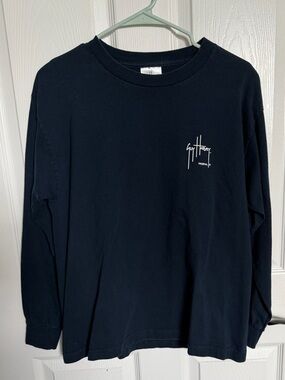 Guy Harvey Black Long Sleeve Tee with White Tag Graphic Girls XL